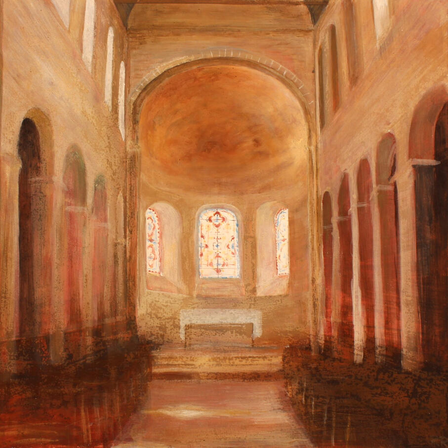 L&#39;église Saint-Benoît-du-Sault / Fresque sur travertin, 2025